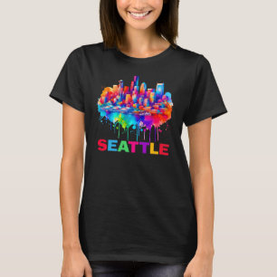 T-shirt Design coloré Seattle Skyline