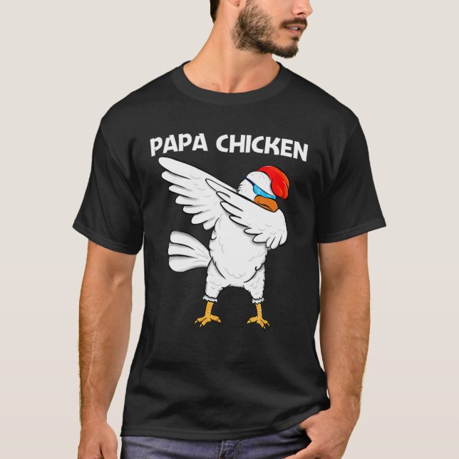 T-shirt Design cool Poulet Pour Hommes Papa Rooster Animal (Devant)