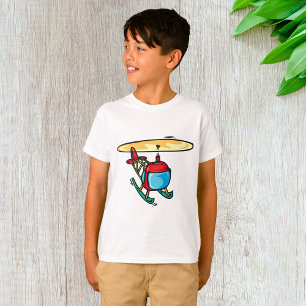 T-shirt Design d'aviation amusant d'un hélicoptère rouge m