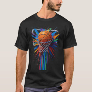T-shirt Design de basket-ball en art à éclaboussures color