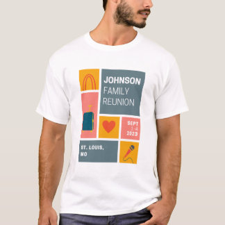 T-shirt Design de bloc de réunion de la famille Johnson