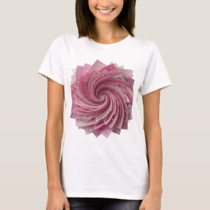 T-shirt Design de citation en spirale rose argent élégant