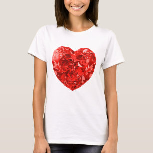 T-shirt Design de coeur rouge brillant Diamant