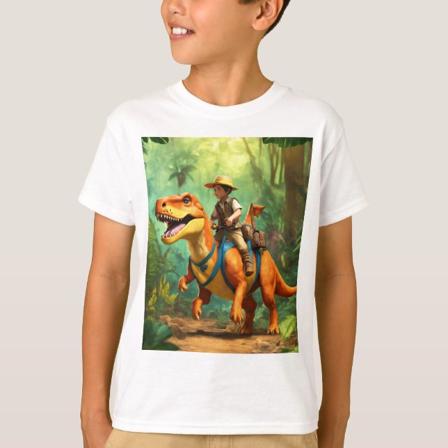 T-shirt design de dinosaures adorable et mignon (Devant)