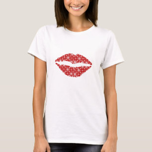 T-shirt Design de la lèvre décorative
