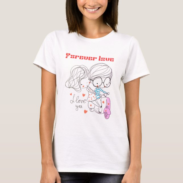 T-shirt design de l'amour de la relation (Devant)
