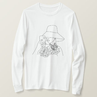 t-shirt design de l'art féminin avec observation m