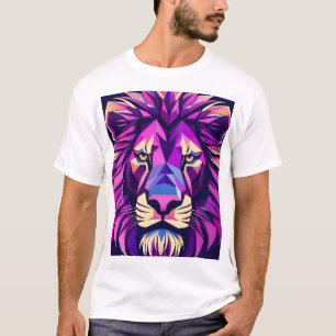 T-shirt Design de Lion élégant avec Flair géométrique