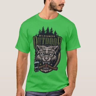 T-shirt Design de loup sauvage extérieur