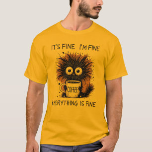 T-shirt Design de mug de monstre de café drôle - Ça va