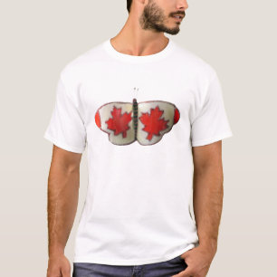 T-shirt Design de papillon du drapeau canadien
