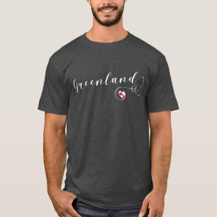 T-shirt Design de script Coeur du drapeau du Groenland