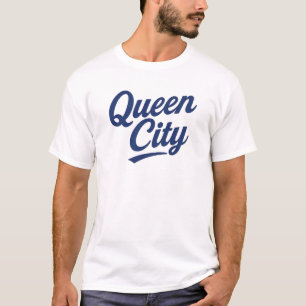 T-shirt Design de script rétro de Queen City Charlotte NC