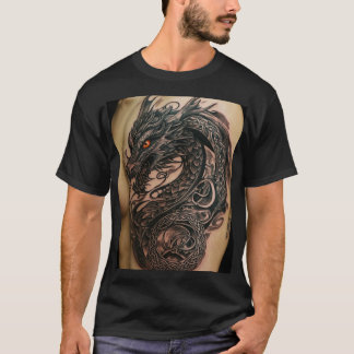 T-shirt Design de tatouage de dragon de fer - Symbole de f
