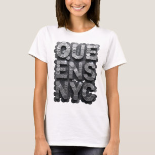 T-shirt Design de texte Cool Silver QUEENS NYC