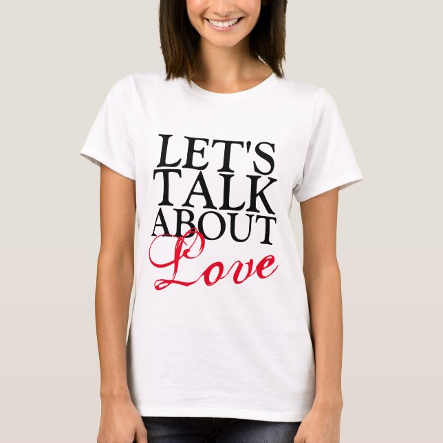 T-shirt Design de texte simple "PARLONS D'AMOUR" (Devant)