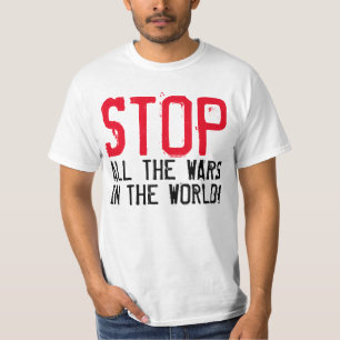 T-shirt Design de texte simple "STOP ALL WARS"