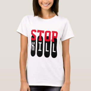 T-shirt Design de texte simple "STOP KILL"