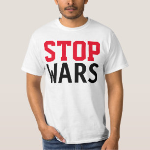 T-shirt Design de texte simple "STOP WARS"
