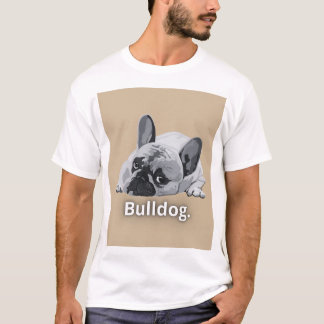 T-shirt Design de visage de bouledogue fort