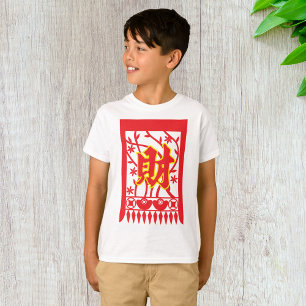 T-shirt Design d'enveloppe rouge chinoise avec symbole de 