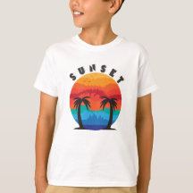 Design d'illustration du coucher de soleil