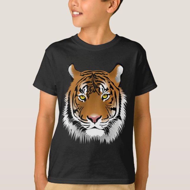 T-shirt Design d'impression de tête de tigre (Devant)