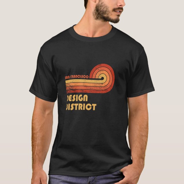 T-shirt Design District San Francisco Californie Retro Vin (Devant)