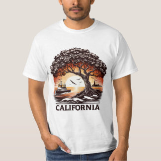 T-shirt Design du coucher de soleil de la mer avec