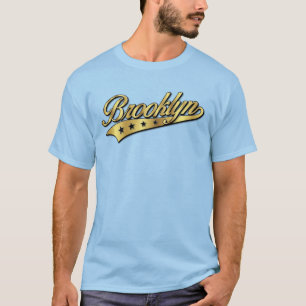 T-shirt Design élégant du logo Gold Brooklyn Swoosh