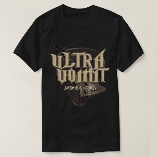 T-shirt design élégant Ultra Vomit Band Sticker.png (Design devant)