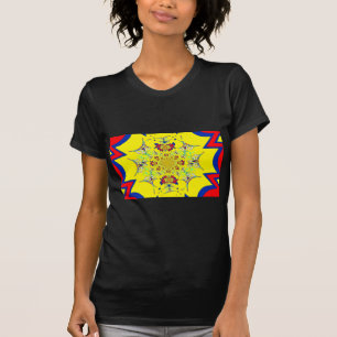 T-shirt Design en damas floral brillant et coloré