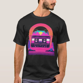 T-shirt Design esthétique Vaporwave avec cassette