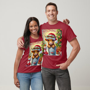 T-Shirt Design exclusif de Noël Highland Cow.