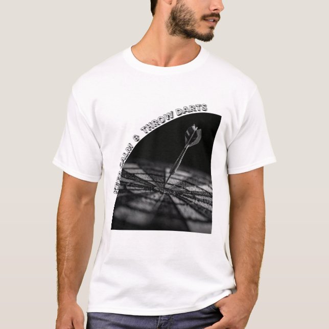 T-shirt Design fléchette en cible noir et blanc minimalist (Devant)