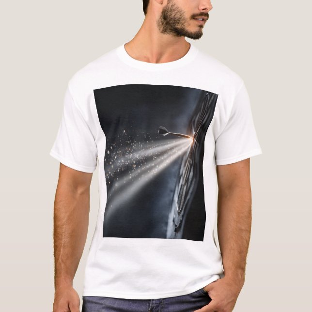 T-shirt Design fléchette lumière focus et impact doré (Devant)