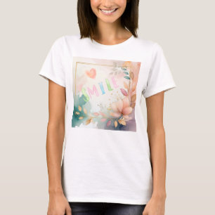 T-shirt Design floral inspiré "sourire"