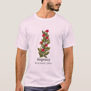 T-shirt Design floral rouge avec Regency Romance Lover
