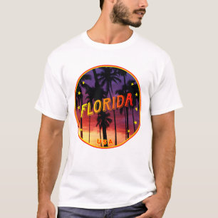 T-shirt Design Floride avec coucher de soleil Floride et p