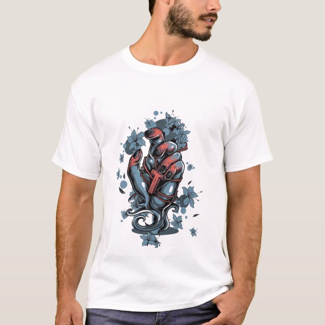 t-shirt design for human hand submarino clothing (Front)