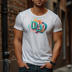 T-shirt Design graphique 3D coloré "DAD"   Pour homme