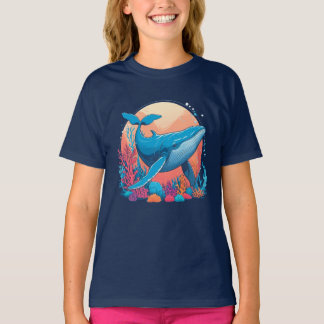 T-shirt Design Graphique Coloré D'Une Baleine