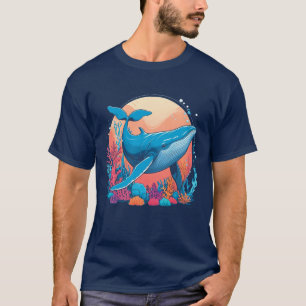 T-shirt Design Graphique Coloré D'Une Baleine