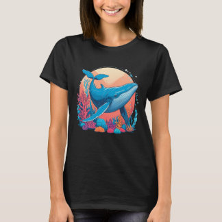 T-shirt Design Graphique Coloré D'Une Baleine
