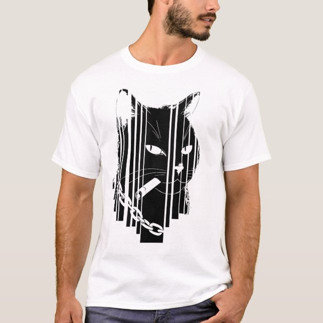 T-shirt Design graphique de chat cool (Devant)