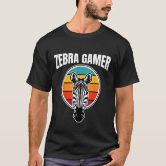 T-shirt Design Graphique Zebra Gamer Pour Gamer Kids 1