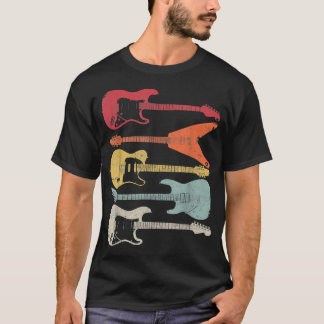 T-shirt Design Guitare, Style Rétro, Cadeau Pour Guitarist