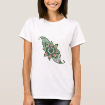 Design inspiré du henné en chemise rose et verte