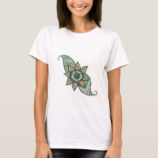 T-shirt Design inspiré du henné en chemise rose et verte
