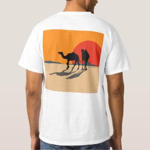T-Shirt: Design "Kamele und Sonnenuntergang" T-Shirt